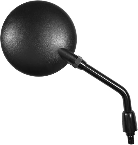 Miniatura 2 de Ken Sean 95107 Espejo redondo negro para motocicleta con vástago trasero (RHLH, EC Spec)