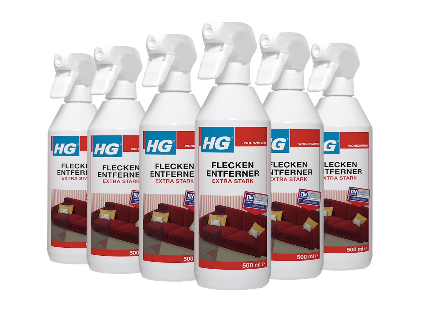 HG Flecken Entferner extra stark – Intensiv-Fleckentferner für Textilien – 6er Set