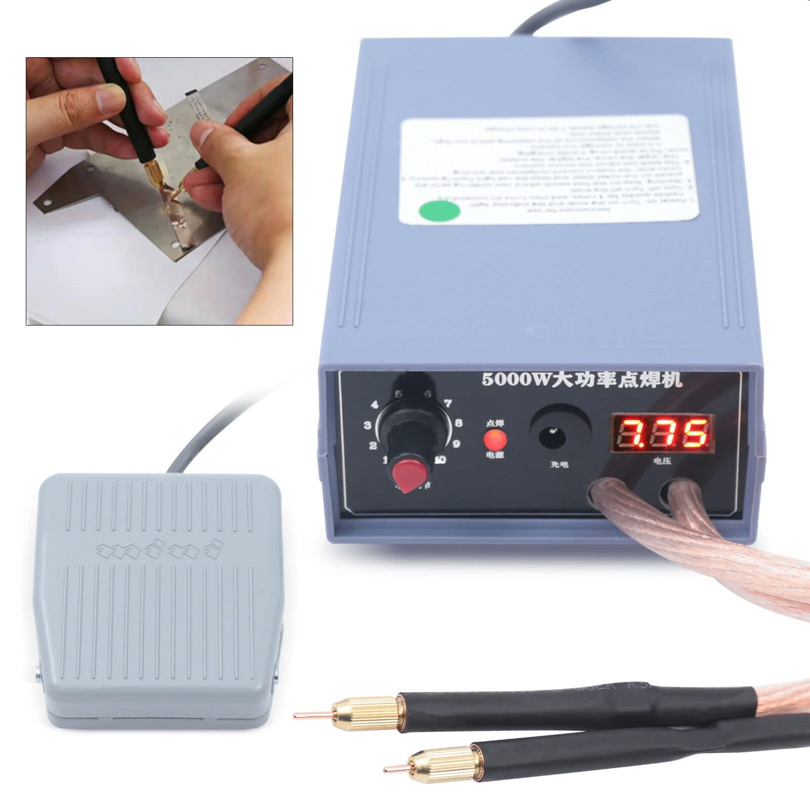 Saldatrice a punti, 5000 W, portatile, mini saldatrice a punti, per saldatura a punti, per batteria 18650
