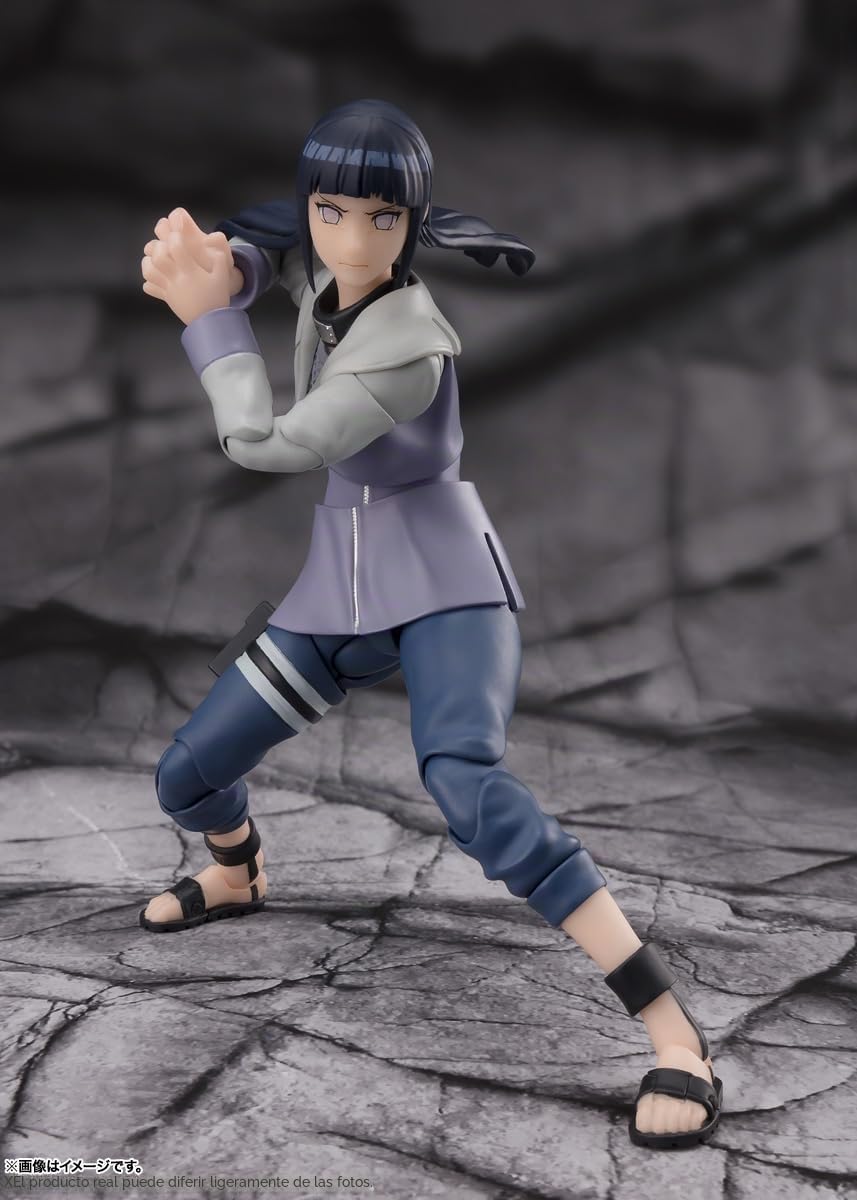 TAMASHII Nations S.H. Figuarts Naruto Shippuden Hyuga Hinata Noble White Sokai - Aprox. Figura de acción prepintada de PVC y ABS de 5.3 Pulgadas