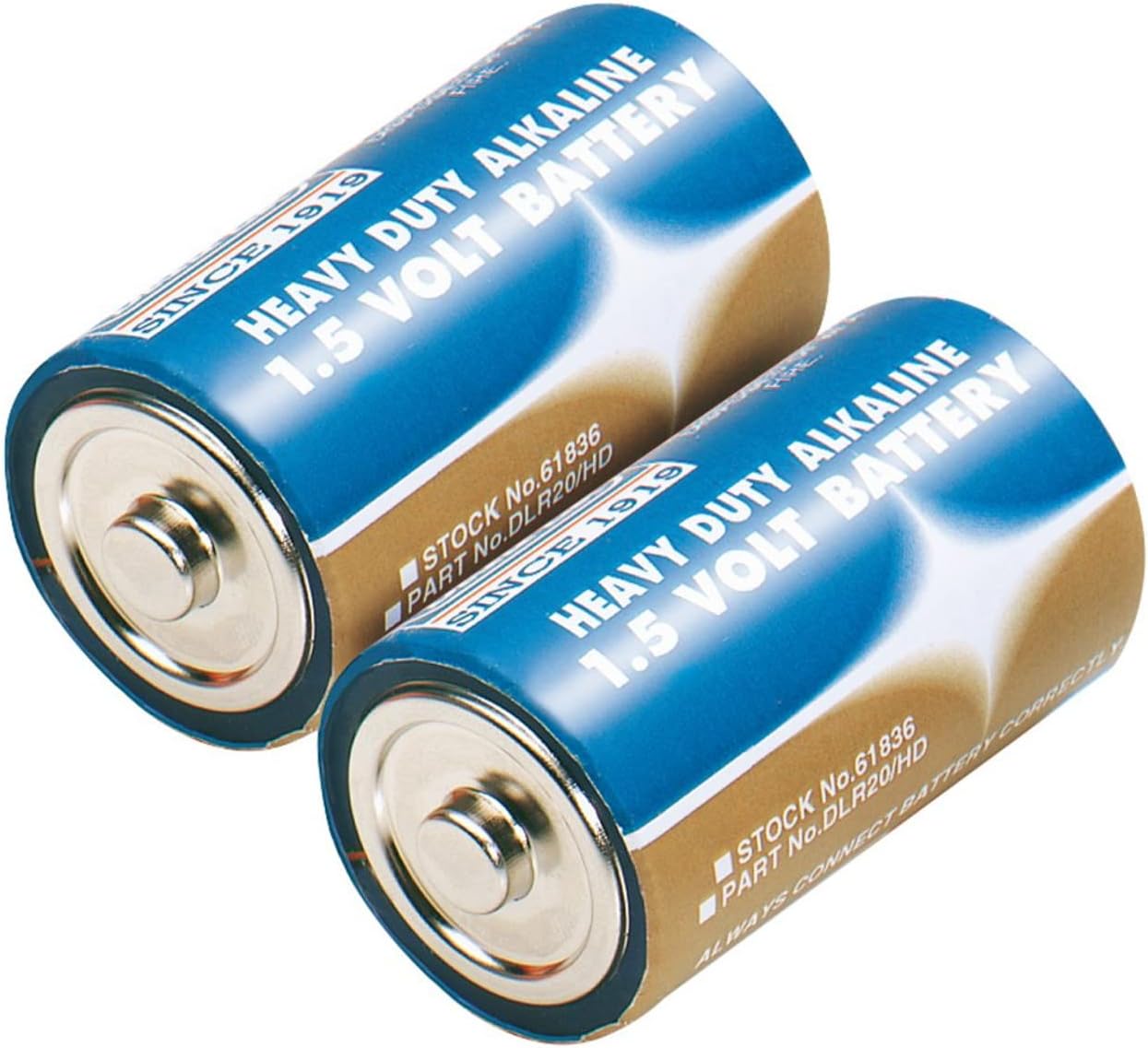 Draper 61836 D Size H/D Alkaline Battry 2Pc