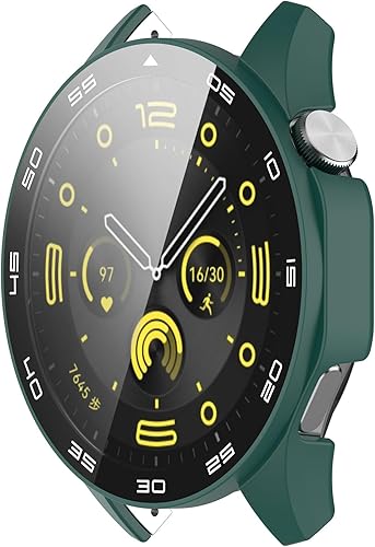 Miniatura 3 de FitTurn Funda rígida de policarbonato con protector de pantalla de vidrio templado a escala integrada compatible con Huawei Watch GT4 (1.812