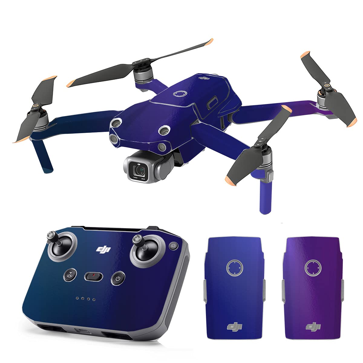 SopiGuard Skin for DJI Mavic Air 2s Precision Vinyl Sticker Full Drone Set + Controller + 3 Battery Skins (Flip Rushing Riptide Cyan / Purple)