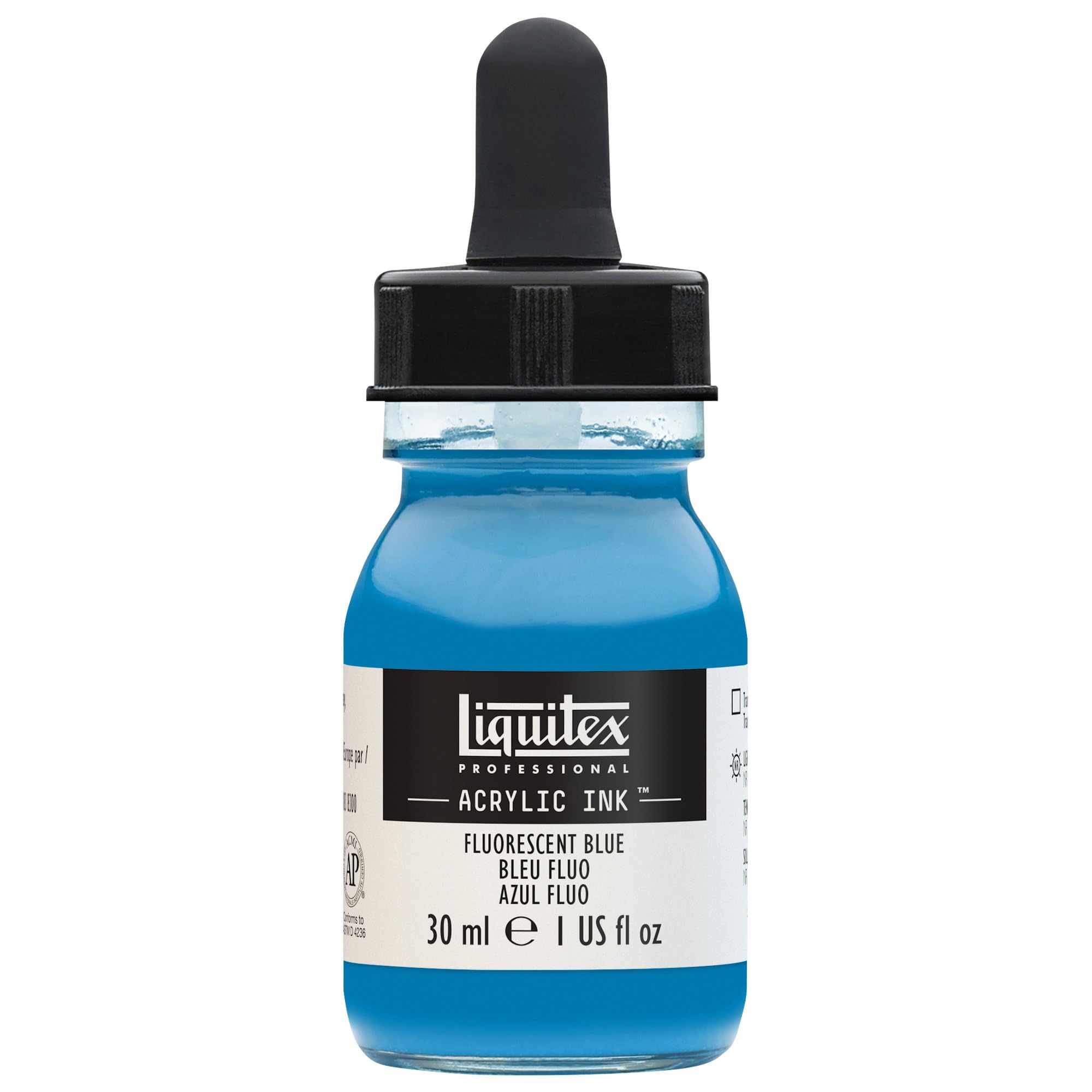 Liquitex 4260984 Liquid Professional Acrylic Paints - Ink, 30 ml, Highly Pigmented Airbrush Paint, Fluo Blue