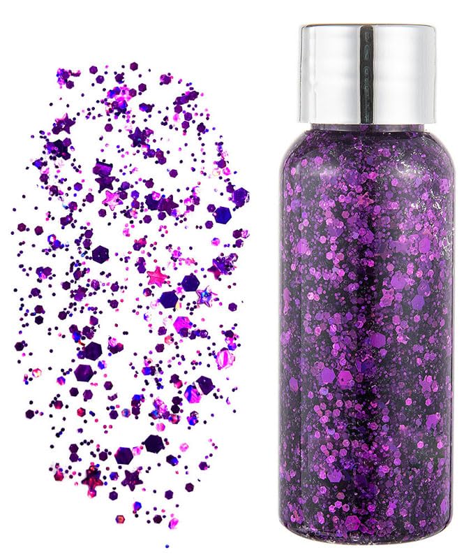 Body Glitter Gel, Face Glitter Body Glitter Liquid Eyeshadow, Face Hair Nail Glitter, Holiday Glitter Makeup (6)
