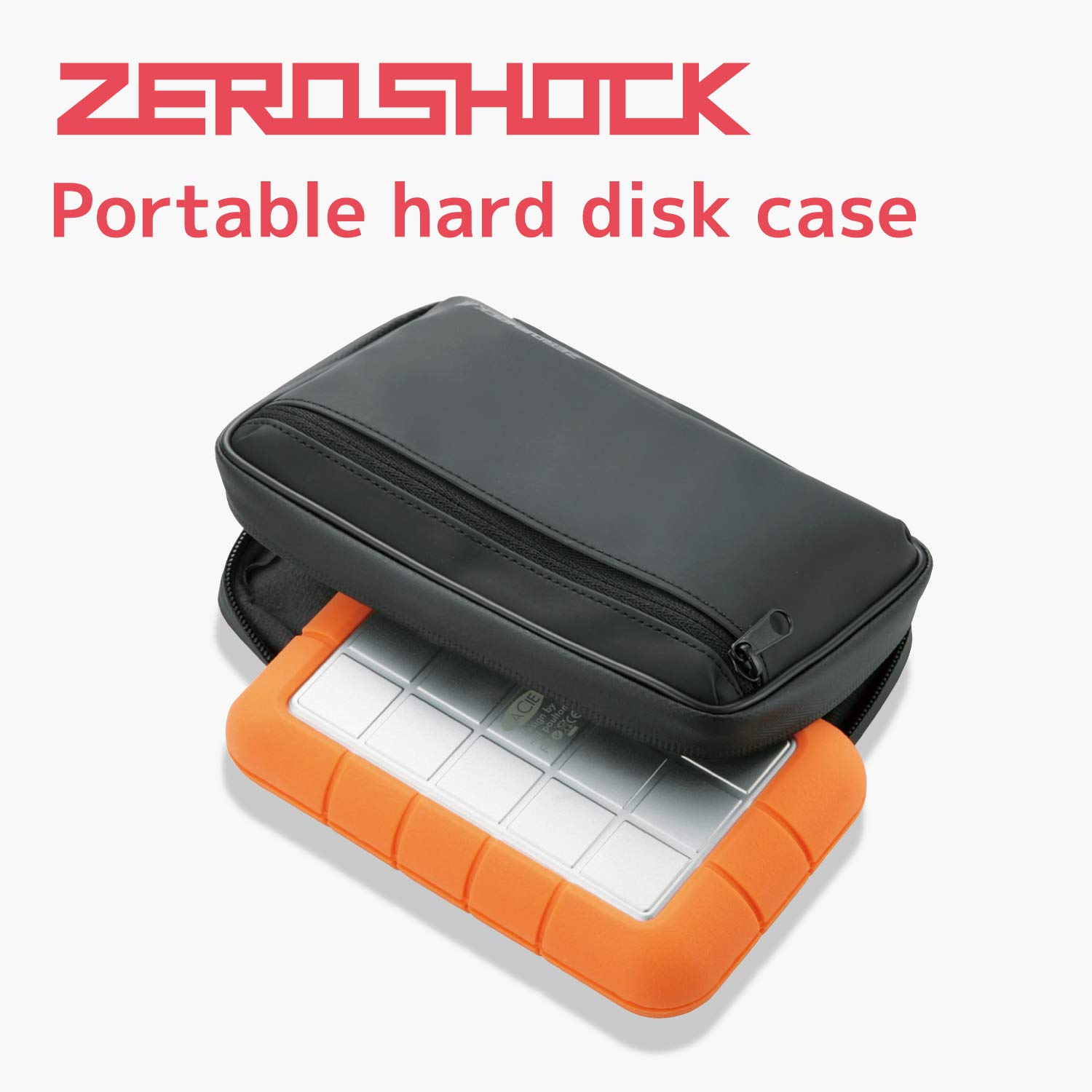 ELECOM HDD case ZEROSHOCK Large Size Black ZSB-HD003BK
