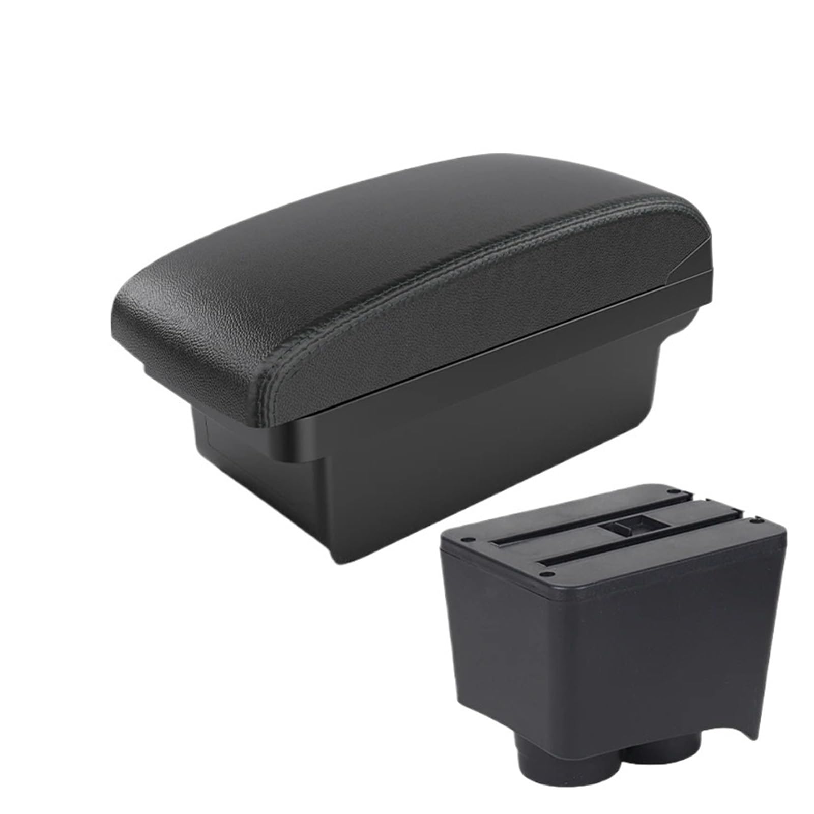 UMDJJU For VW For Polo 2002-2009 Armrest Box Storage Car Accessories Car Centre Console Armrest Box(A2 Black line NO USB)