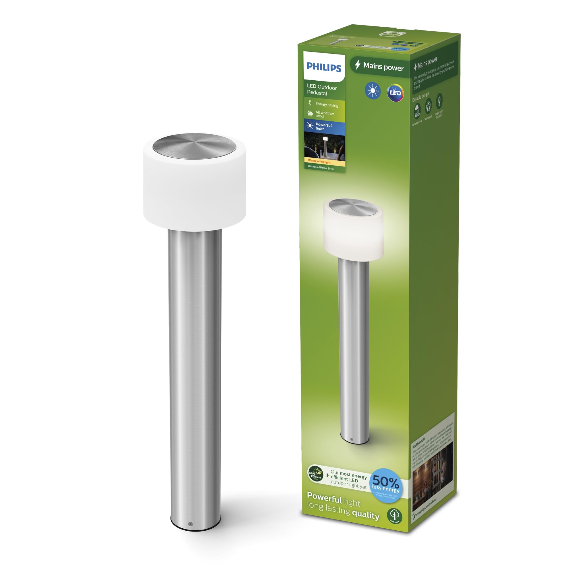 Philips Otis UltraEfficient Outdoor Pedestal Light 2700K 800lm INOX, Anthracite