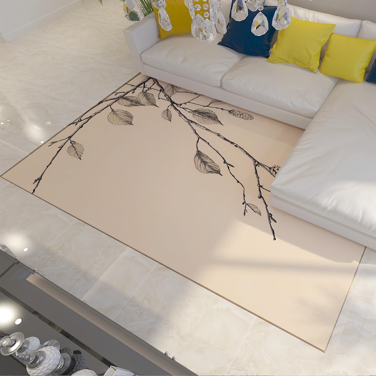 Tapis antidérapants et lavables 140x200cm style minimaliste moderne