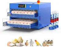 Chocadeira Incubadora Automática 120 Ovos, Bicamada, 110V, com Display LED, Controle de Temperatura e Umidade, Viragem Automática de Ovos, Ajustável para Diferentes Tamanhos de Ovos