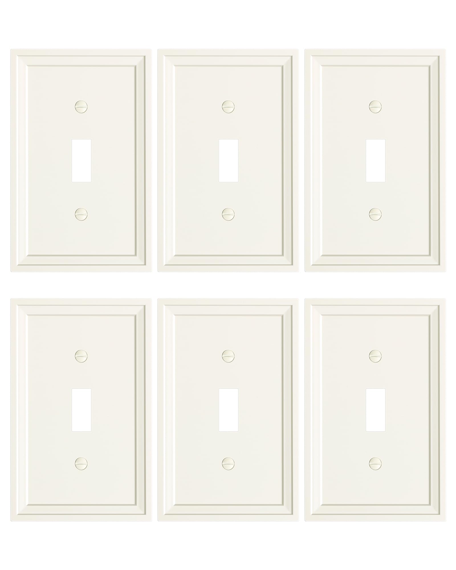Cache-interrupteur simple en fibre de bambou lot de 6 plaques murales anticorrosion