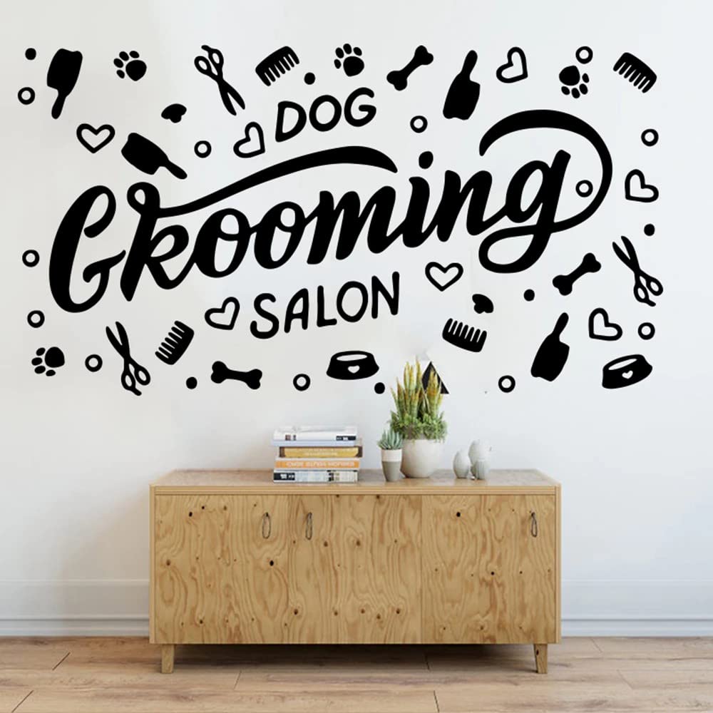 GADGETS WRAP Wall Decal Vinyl Sticker for Home Office Room Decoration Large Pet Grooming Salon Window Wall Decal Cartoon Groomer Pets Dog Cat Styling Glass Wall Sticker (B0B933DD7H) Amazon Price History, Amazon Price Tracker