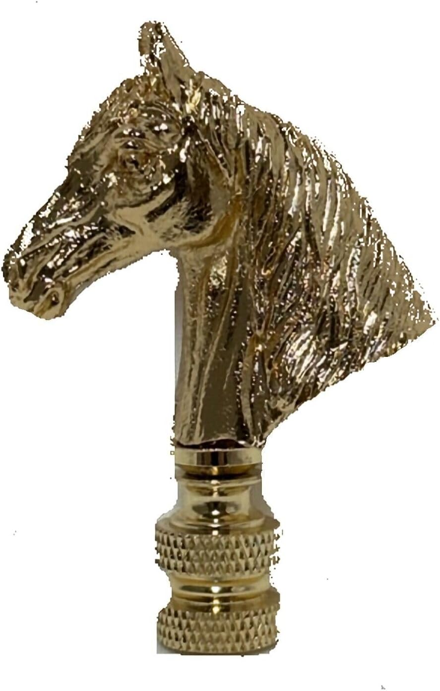 HORSE LAMP SHADE FINIAL WITH POLISHED BRASS FINISH) #107