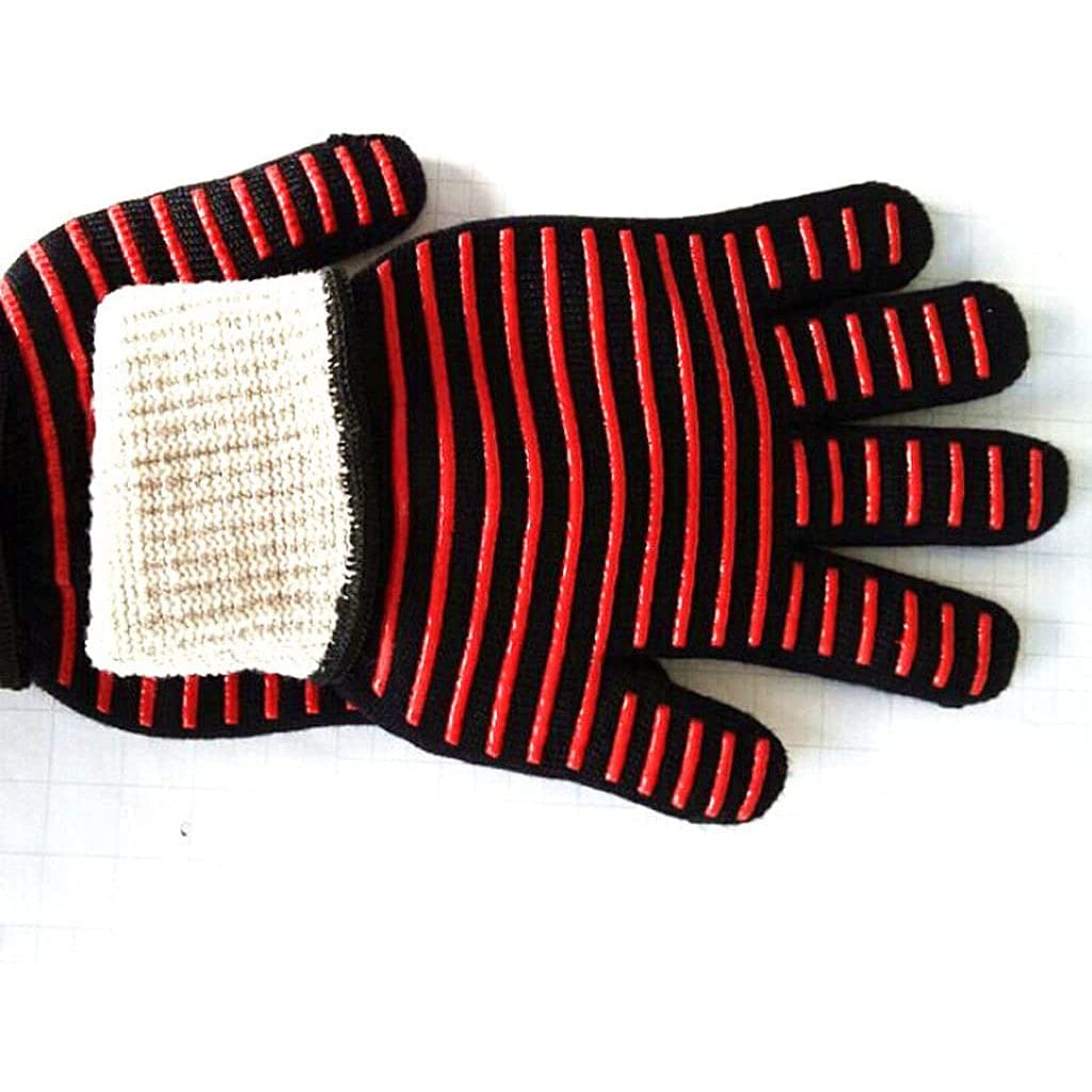 Deux Gants D'isolation Thermique en Coton Épais Résistants Aux Hautes Températures À l'usure Durables Antidérapants Et Anti-Brûlures