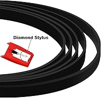 Vista 3 de 5 Pieces Turntable Belt with 5 Pieces Record Player Needle, Replacement Different Specifications Square Cassette Tape Machine Recorder Rubber Belt