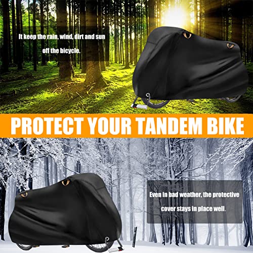 Tandem Bike Cover, 260Cm Extra Long Bicycle Cover, 420D Oxford Cloth Longtail Bicycle Cover, Outdoor Storage Waterproof, Windproof, Winterproof, Dust And Uv Protection #TOP3