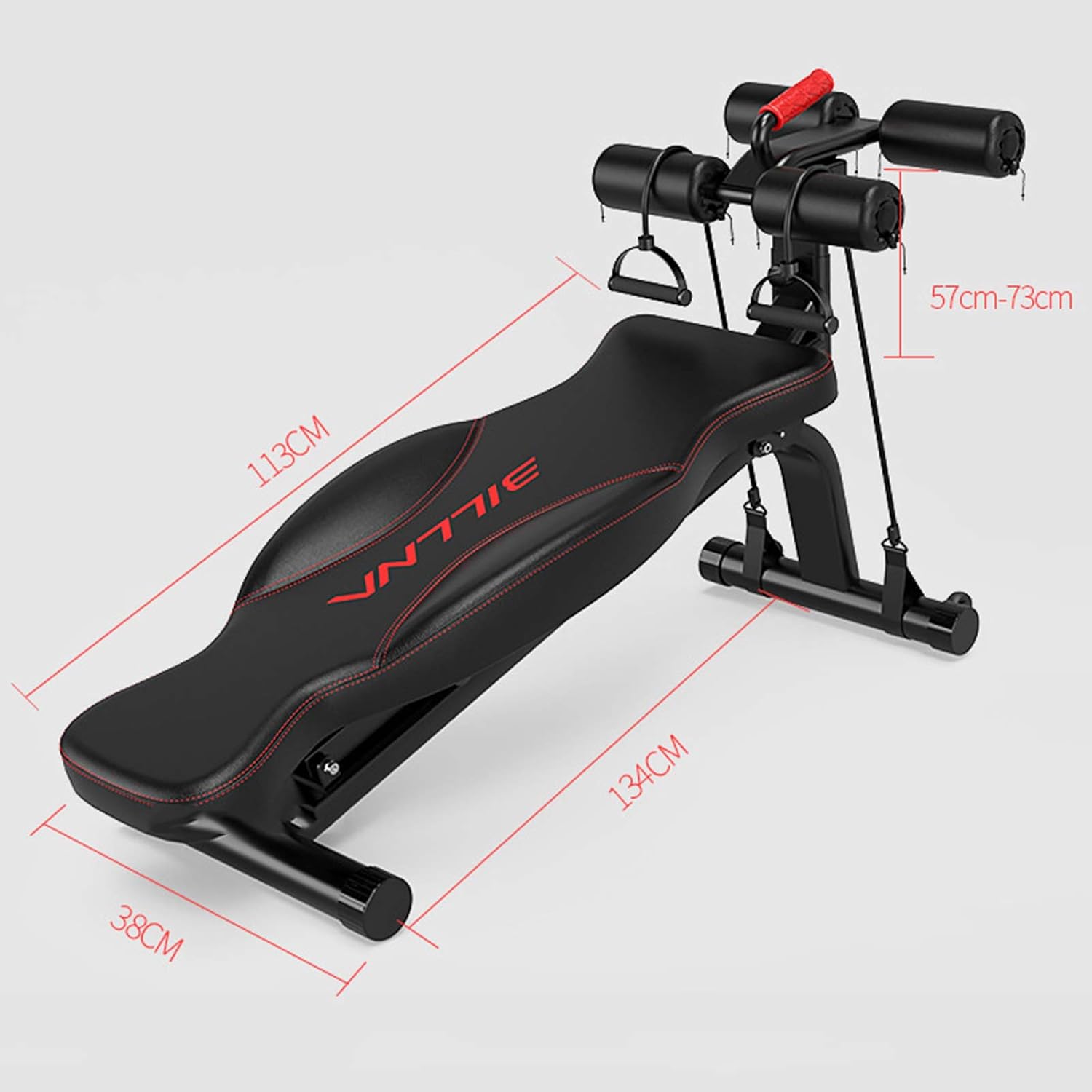 調節可能な筋力トレーニングベンチ、素早く折りたためる筋力トレーニング抵抗バンド全身運動用 - 最大330ポンドの容量、A