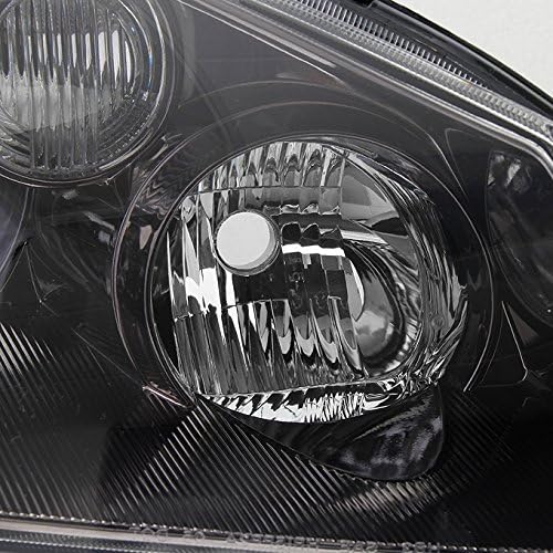AKKON - For Nissan Altima Black Bezel Halogen Type Headlights Front Lamps Replacement Left + Right Pair