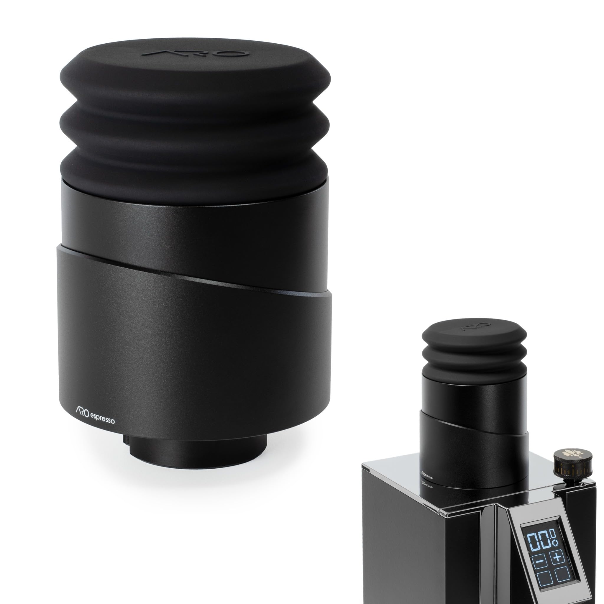 ARO Espresso™ Aluminum Single Dose Hopper with Silicone Bellows and Integrated Anti-Popcorn Baffle | Compatible with Eureka Mignon Grinders