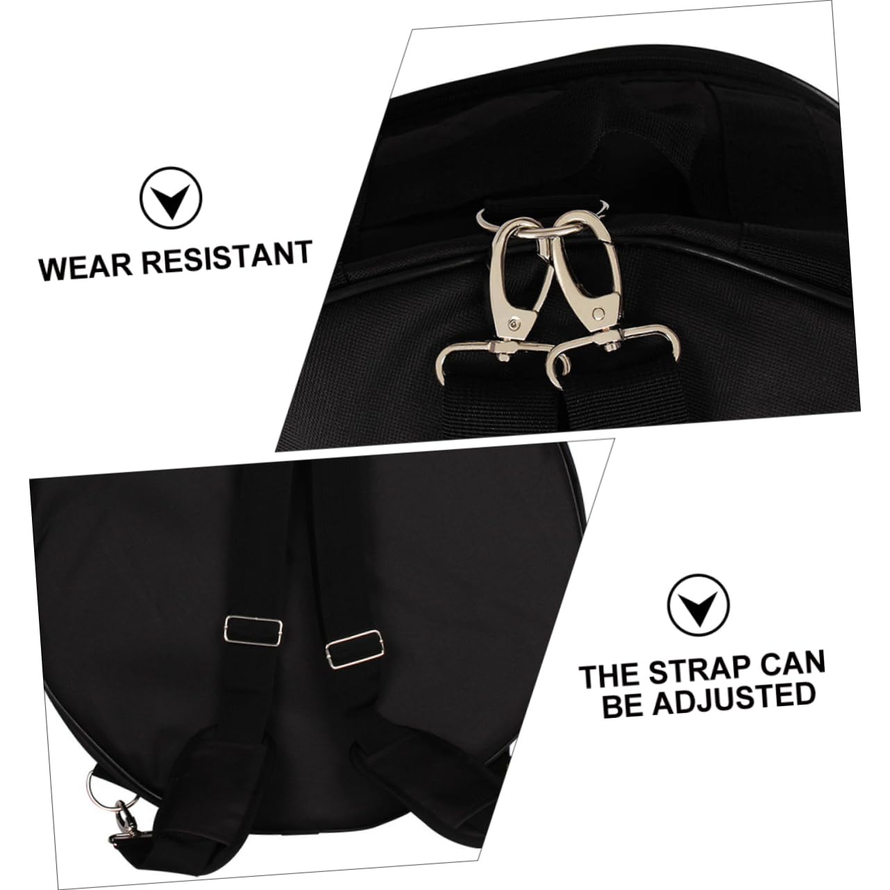 BESPORTBLE Lightweight Drum Backpack Oxford Cloth Storage Bag for Practice Lessons Live Gigs Sessions Adjustable Straps