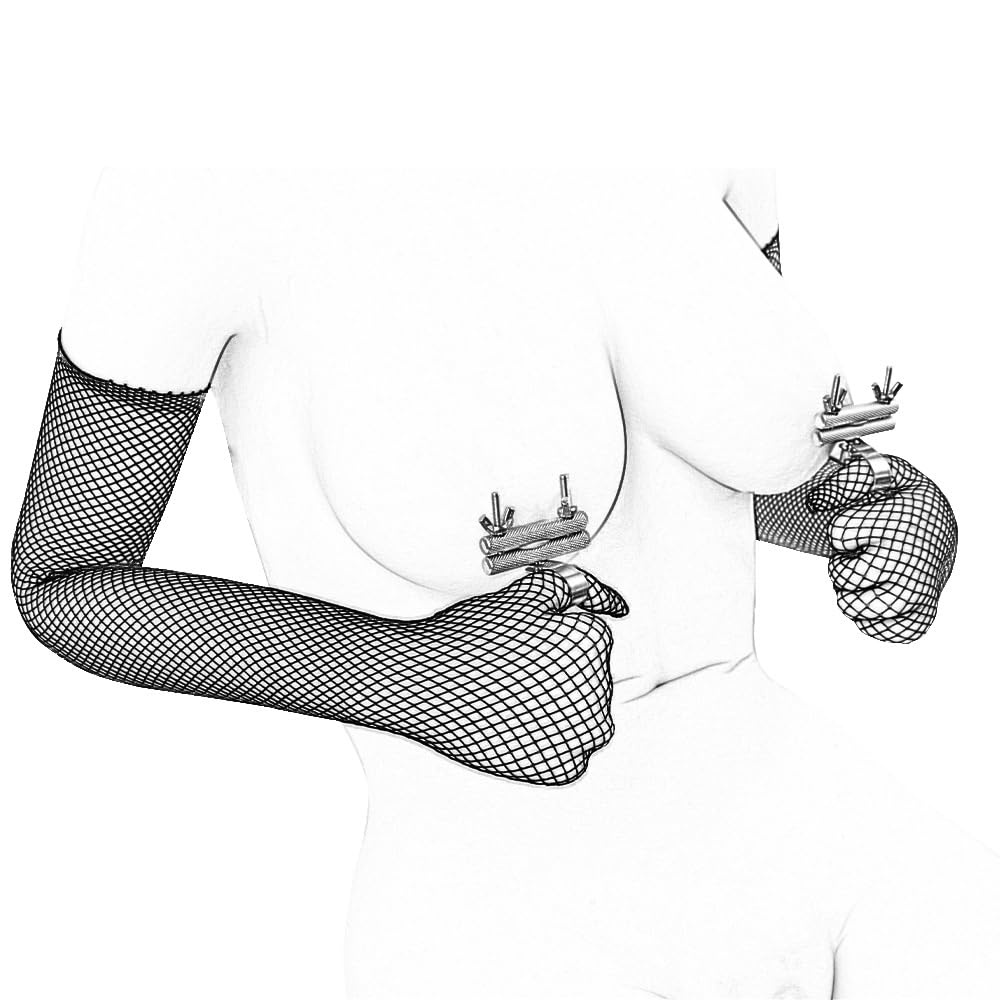 Pinces à Tétons avec Menottes Pouces – Set Fetish BDSM | Pinces à tétons réglables avec menottes pouces – pour un plaisir BDSM intense, idéales pour le bondage, SM et jeux de rôle