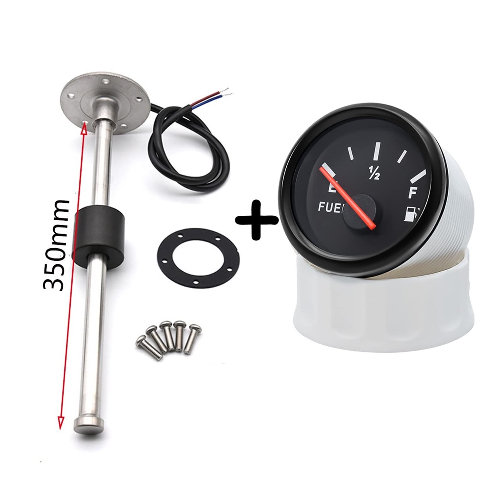 Zestawy wskaźników poziomu paliwa wodnego, 5 2 mm Miernik poziomu paliwa z czujnikiem poziomu paliwa 10 0 mm 125 mm 150 mm 200 mm 250 mm 400 mm 0-19 Wskaźnik poziomu paliwa zbiornika zbiornika cieczy