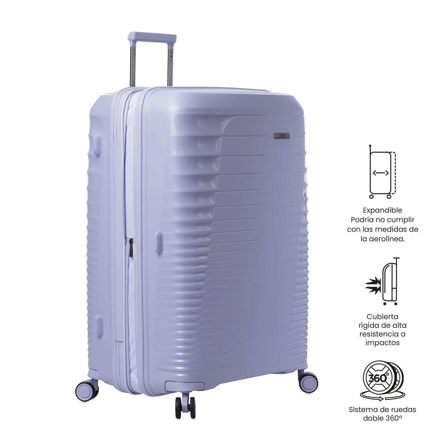 TOTTO - Maleta Rígida Grande, Modelo Traveler L, 51.5 x 76.5 x 31.5 cm, Capacidad 139 L, Expandible, Ruedas 360º, Manija Telescópica, Correas de Compresión Internas, Candado TSA, Color Cosmic Sky