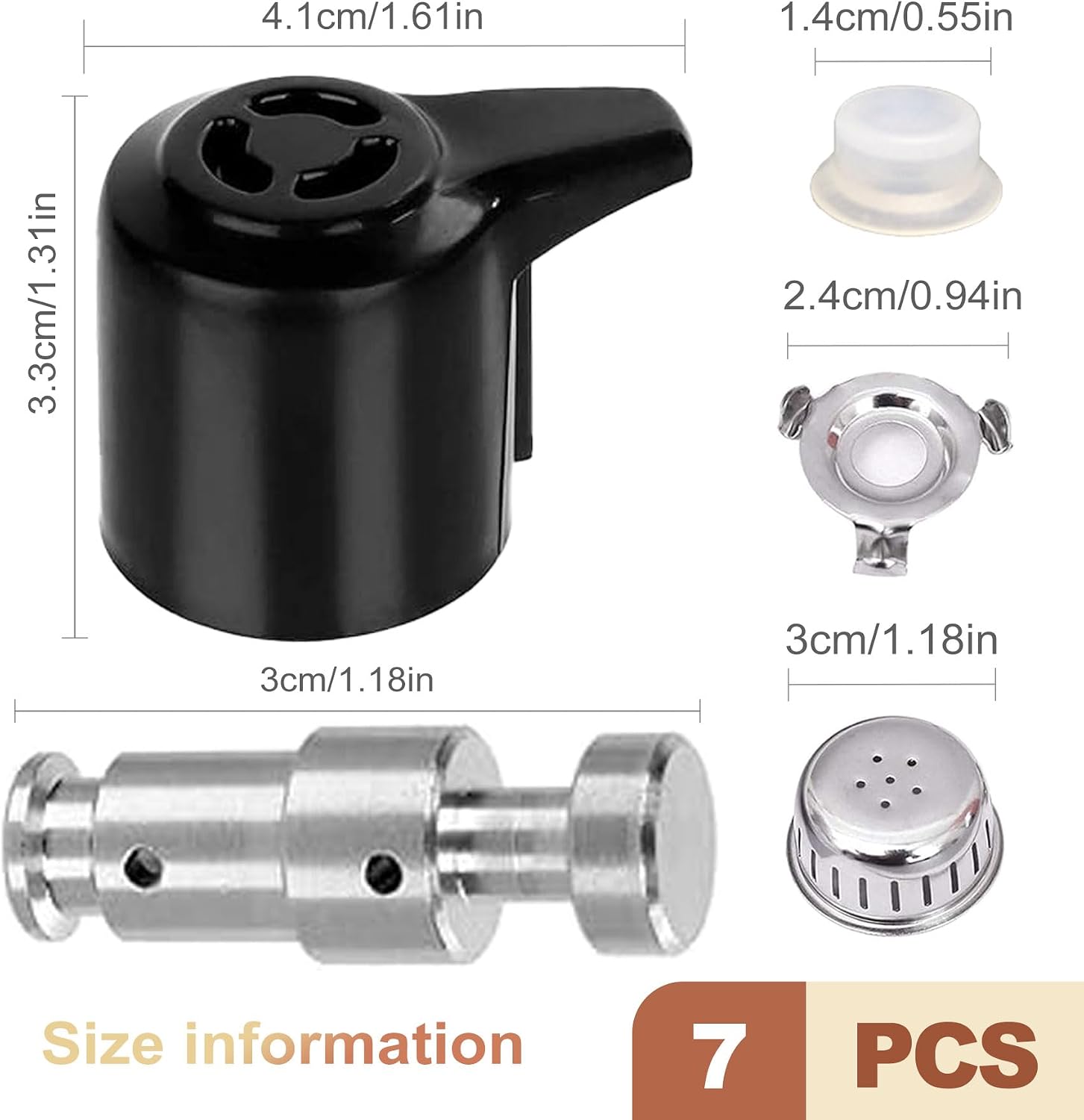 Universal Pressure Cooker Steam Release Valve and Float Valve with Silicone Gaskets Replacement Parts Compatible with 3 5 6 8 Quart Models Multi Cooker Exhaust Safety Valve Kit