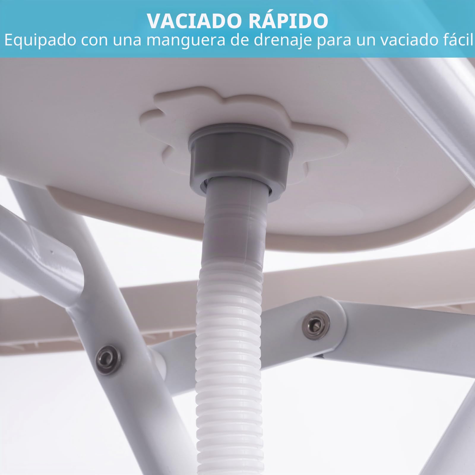 Soporte Plegable para Bañera de Bebé, kit de baño con mesa de almacenamiento multifuncional, Ligero y Resistente, regulable en altura, bañera de bebé plegable con Patas Antideslizantes