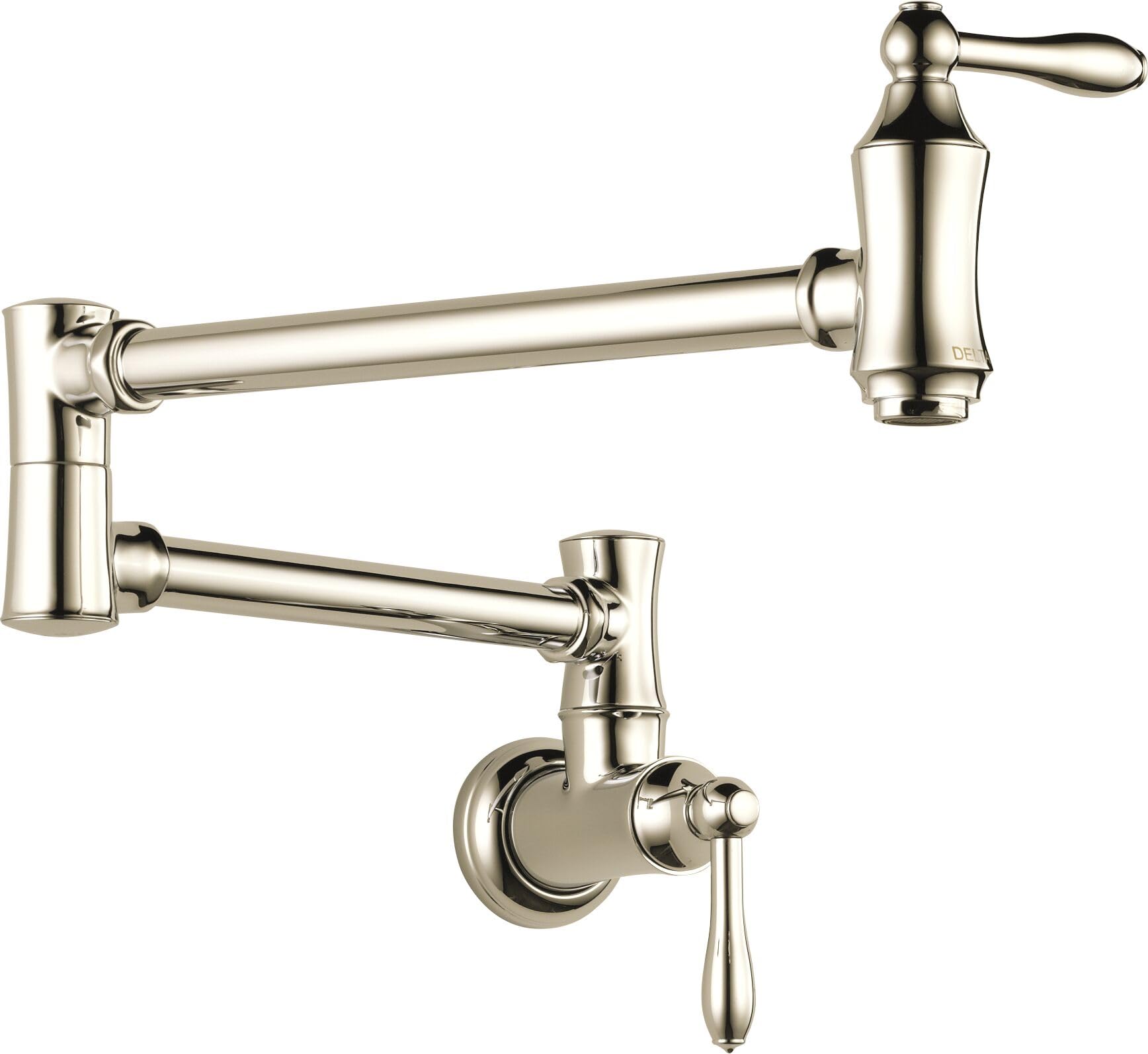 Grifo de llenado de ollas de pared orientable con doble articulación