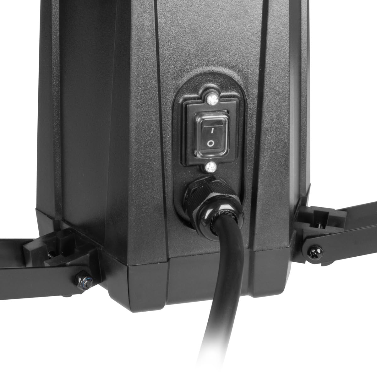 STAHLWERK LED-Turmstrahler TBS-100 ST 100 Watt 7.500 Lumen IP44 | 360° Baustrahler, 5.000 K Tageslichtfarbe, Bauleuchte mit 230 Volt Zusatzsteckdose