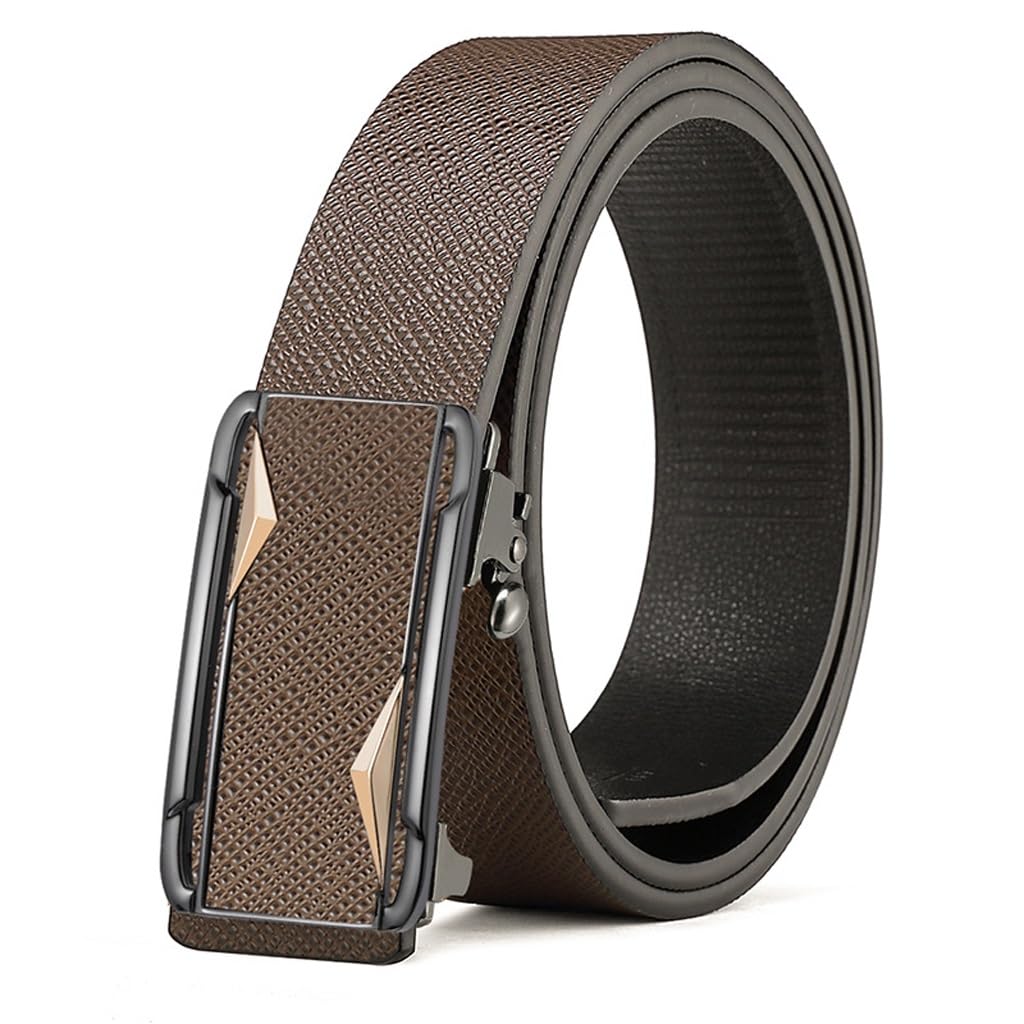 Mens Leather Belt With Automatic Buckle And Cowhide