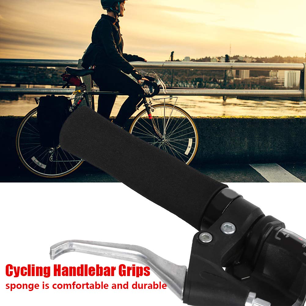 1 Pair Bikes Handlebar Grips, Soft Sponge ountain Bikes Handle Bar Grips, Lock on Bikes Handlebar Grips, 5 12 x 1 38inBicycle Hand Bar End Grips(Balck Black)