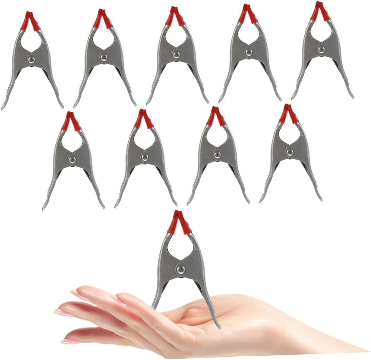 10pcs 6-inch Thickened A-shaped Carpentry Clamps Spring Iron Woodworking Clips Heavy-duty Fixing Tool for Workshop and DIY Woodwork