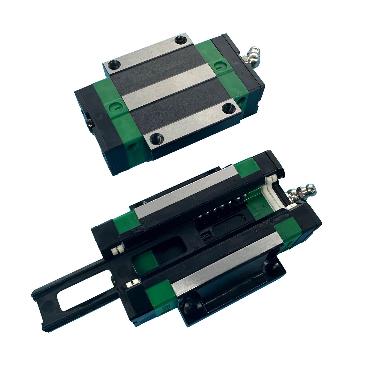 Mssoomm HGW25CA Carriage Slider Block, 2pcs HGW25CA Flange Bearing Slider Block with 2 Sets HV25 Self-Lubricating Dust-Proof Oil Box Dustproof Accessories for 3D Printer, CNC Machine and DIY Project