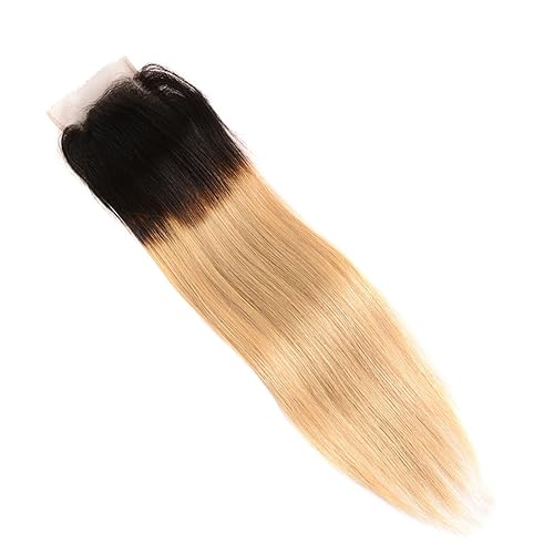 Miniatura 9 de Ombre rubio miel 1B 30 onda profunda 4x4 cierre de encaje 100% cabello humano virgen brasileño sin procesar rizado profundo línea de cabello