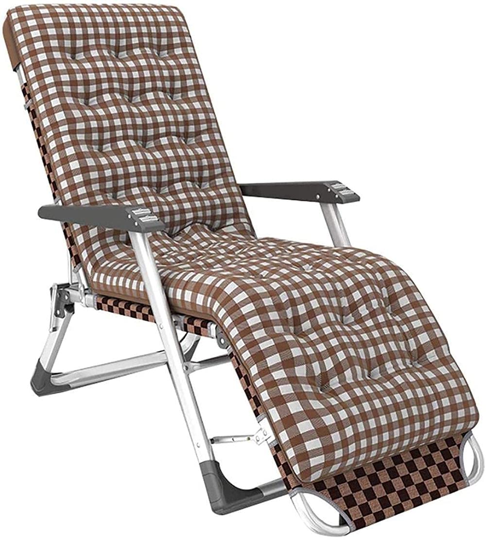 SdneNest Sedia a sdraio imbottita da giardino, pieghevole, estiva, per patio, letto, angolo regolabile, portatile, con cuscino a gravità, colore: grigio (caffè con