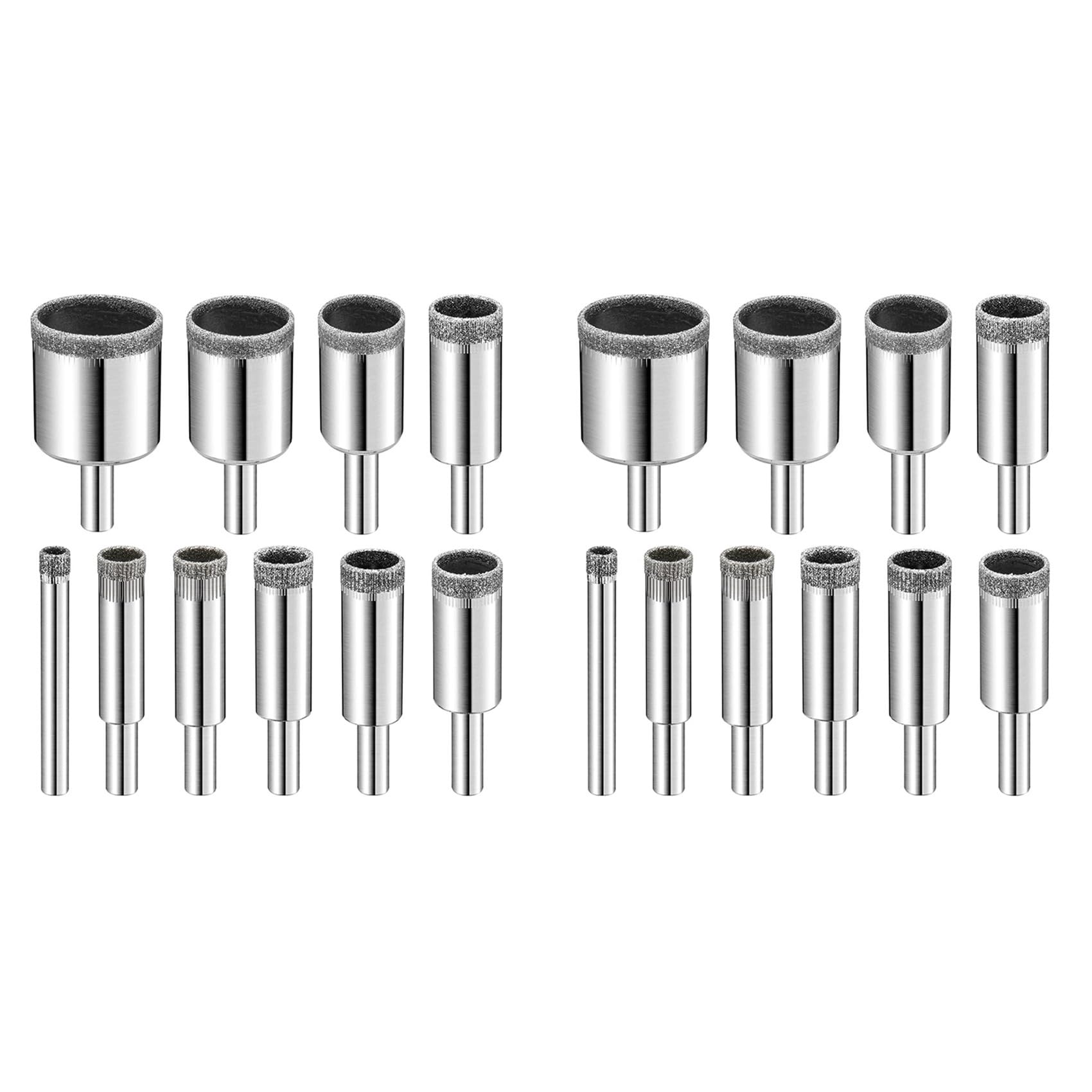 Jnchdghwa Silver Drill Bits Set, 20 Pcs Hole Saw Set, Glass Drill Bit For Ceramic Tile Porcelain Marble Bottles
