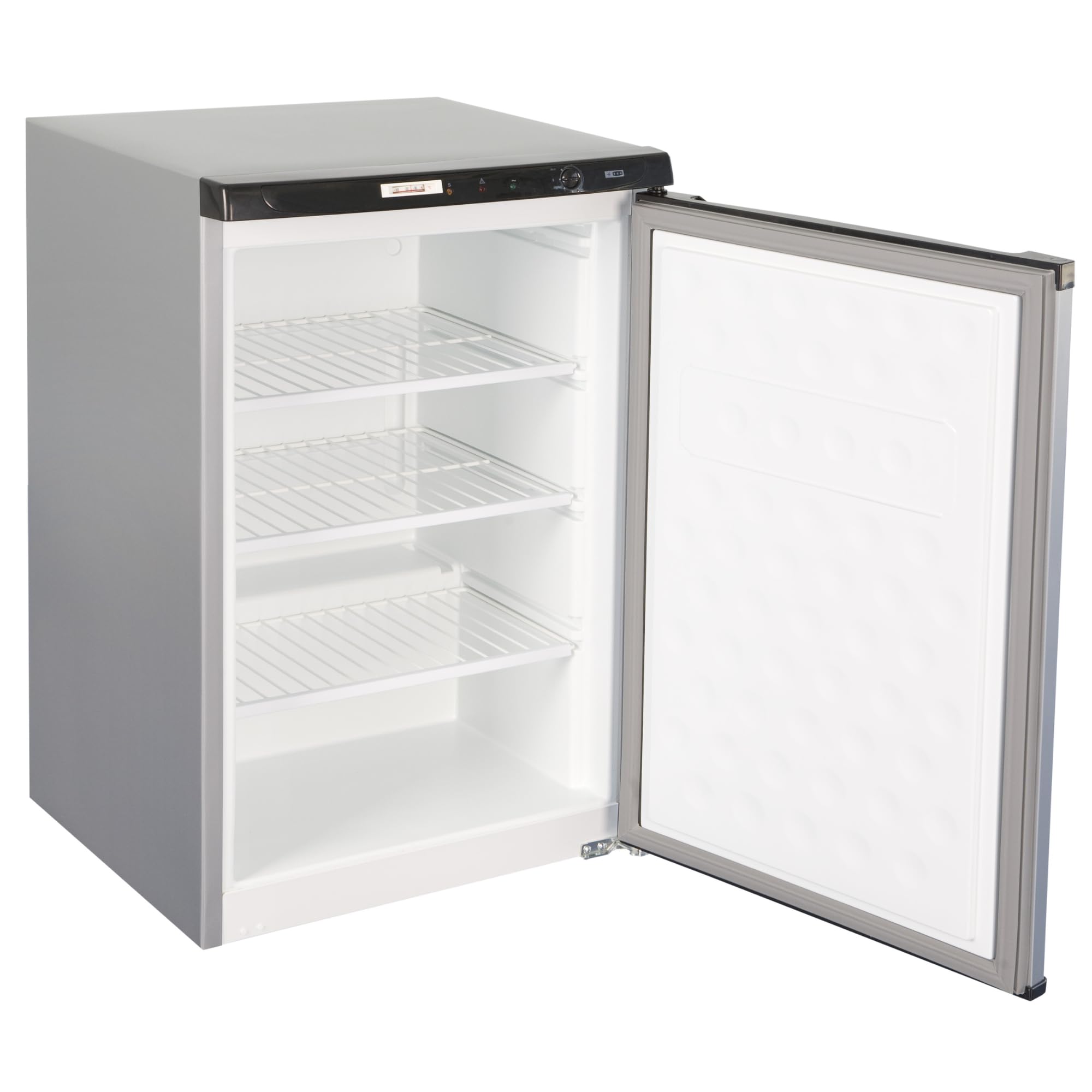 MBH Congelatore Verticale Inox 112L con 3 Ripiani per Ospitazione. Armadio congelatore industriale in acciaio inox con termostato regolabile per ristorante (540 x 600 x 870 mm)