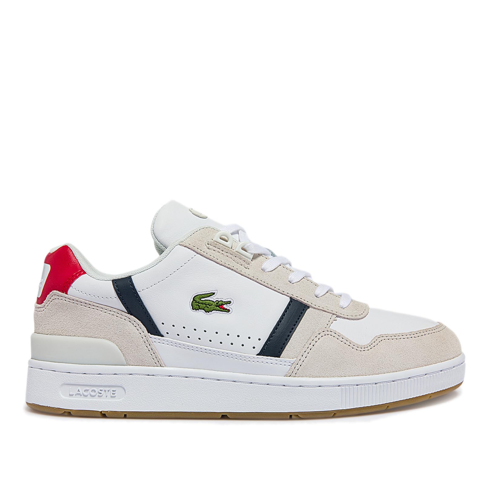 Lacoste Mens T-Clip Tricolour Leather and Suede Trainers White/Navy/Red (B0D5YF27KY) Amazon Price History, Amazon Price Tracker