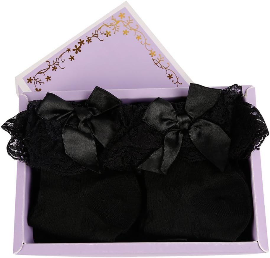 Fancy Fan Kids Baby Girl's Frilly Lace Trim Ruffle Princess Gift Socks,3-12 Years,3,4,6 Pairs
