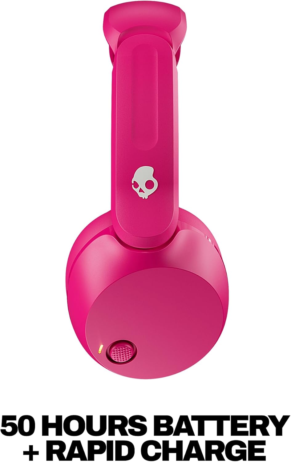 Skullcandy Icon 180 Wireless On-Ear Bluetooth Headphones, Up to 50 Hours Battery, Lightweight and Travel Ready, Secure Fit, Sweat and Water Resistant, Microphone iPhone Android - Crazy Pink