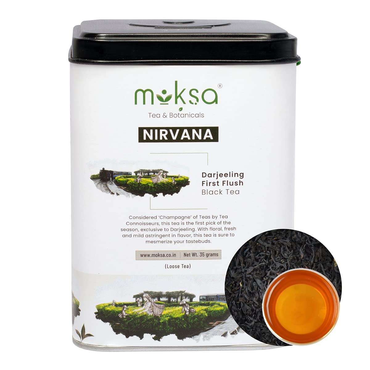 Moksa First Flush Black Tea - 35 Gm (makes 17 Cups) | 100% Natural Loose Leaves Antioxident Chai Patti | Rich in Iron & Copper