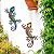 HONGLAND Metal Gecko Wall Art 2 Pack 15 Inch Lizard Outdoor Decor Hanging Glass Sculpture Decoration for Garden Fence Home