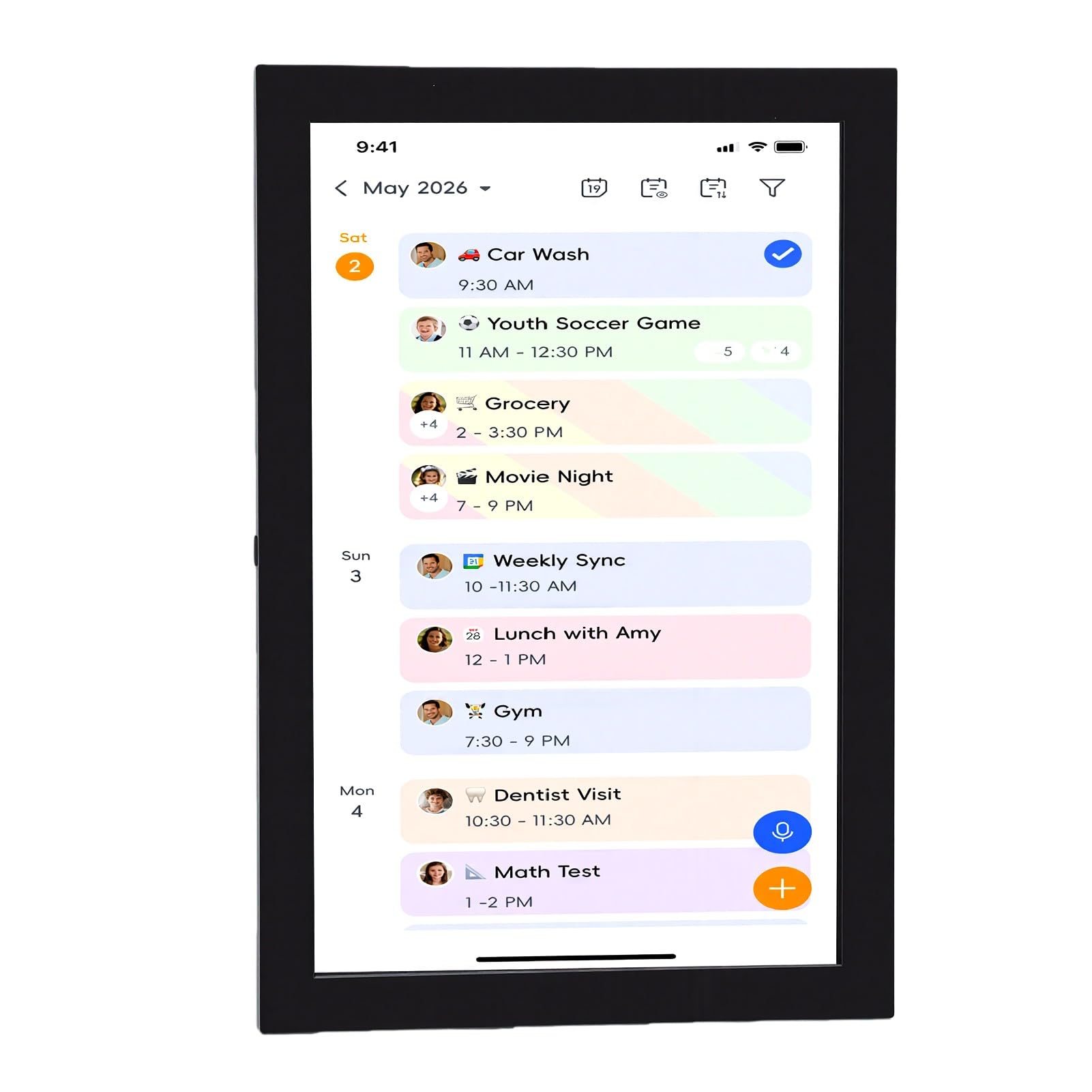 Zunate 10,1-Zoll-Smart-Wandkalender-Touchscreen |Interaktive WiFi-Synchronisierungsanzeige für Familienpläne, Aufgabendiagramm