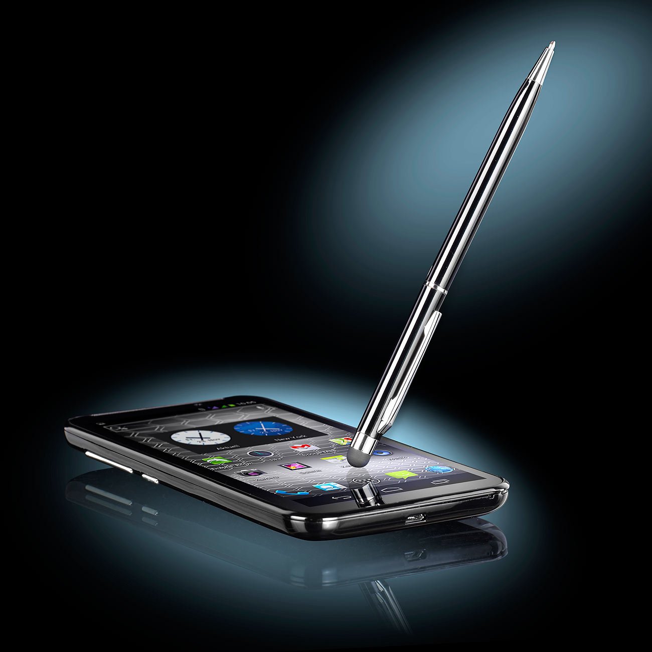 6 Stück Kugelschreiber Mit Touchpen – 2-in-1, Metallgehäuse, 1mm Mine, Inkl. 10 Nachfüllminen