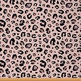 Loussiesd Tela de leopardo, tela de tapicería de guepardo, 1 yarda, color rosa