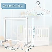 Vista 2 de Civaner 11 piezas de estante de ropa para muñecas con colgador de madera para ropa de muñecas de 18 pulgadas, mini colgadores, accesorios de muebles