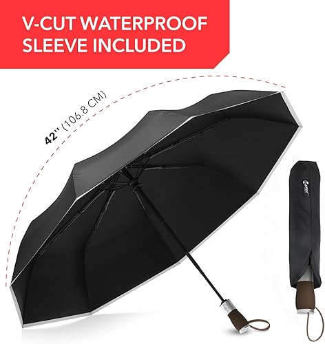 Miniatura 13 de REPEL Windproof Travel Umbrella - Compact & Withstands Winds up to 85MPH , Strongest Premium Auto Folding Umbrella for Rain and Sun - Durable, Light
