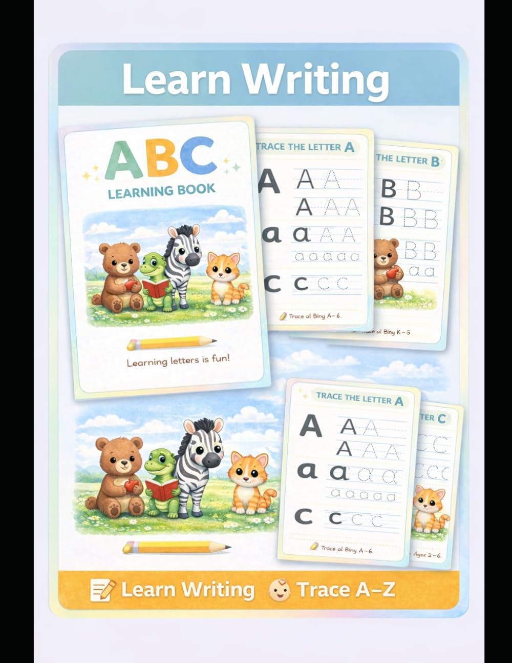 ABC Tracing Workbook for Kids: Trace & Write A to Z | Uppercase & Lowercase Letters | Ages 2–6 (My First Learning Books)